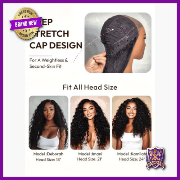 Human Hair Glueless Lace Front Wig 18 Inch Water Wave Pre Plucked main image 6